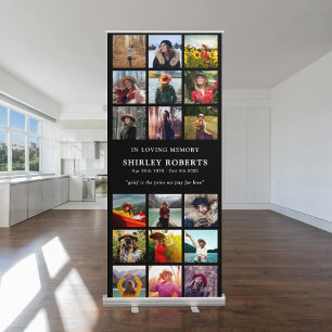In Loving Memory 18 x Photo Collage Memorial Retractable Banner