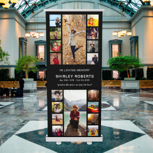 In Loving Memory 18 x Photo Collage Memorial Retractable Banner