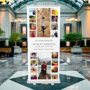 In Loving Memory 18 x Photo Collage Memorial Retractable Banner