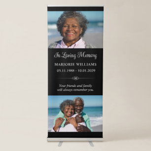 In Loving Memory 2 Photo Collage Memorial Retractable Banner