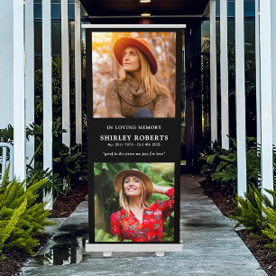 In Loving Memory 2 x Photo Collage Memorial Retractable Banner