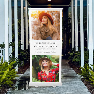 In Loving Memory 2 x Photo Collage Memorial Retractable Banner