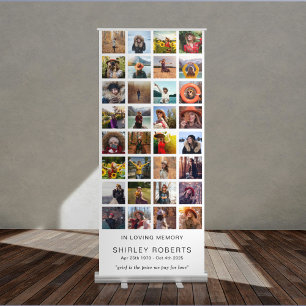 In Loving Memory 32 x Photo Collage Memorial Retractable Banner