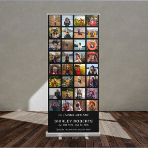 In Loving Memory 32 x Photo Collage Memorial Retractable Banner