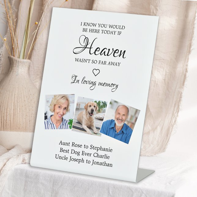 In Loving Memory 3 Photo Memorial Wedding Pedestal Sign (Creator Uploaded)