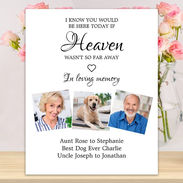 In Loving Memory 3 Photo Memorial Wedding Poster (Creator Uploaded)