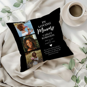 In Loving Memory 3 Photo Tribute Memorial Cushion