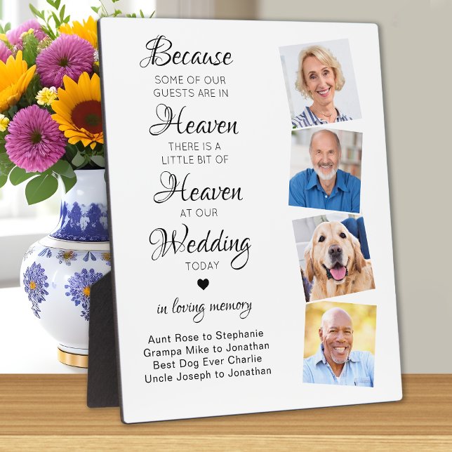 In Loving Memory 4 Photo Heaven Wedding Memorial Plaque (Creator Uploaded)