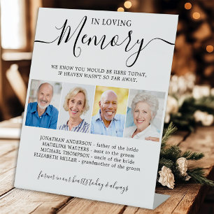 In Loving Memory 4 Photo Modern Memorial Wedding Pedestal Sign