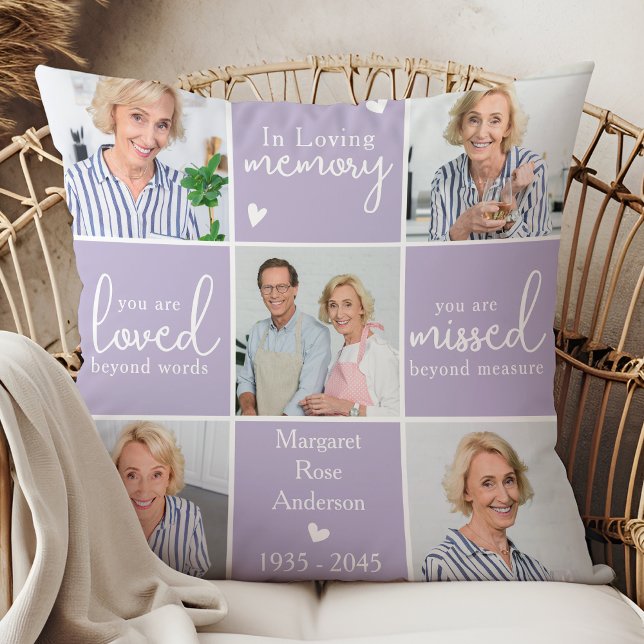 In Loving Memory 5 Photo Collage Memorial Poem Cushion (Creator Uploaded)