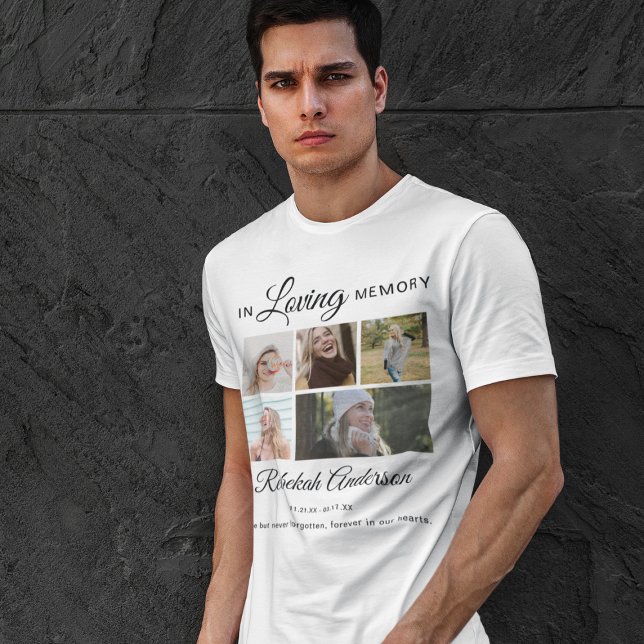 In Loving Memory | 5 Photo Collage | Memorial T-Shirt (Creator Uploaded)