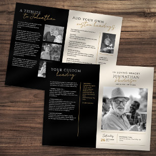 In Loving Memory 5-Photo Elegant Memorial Program