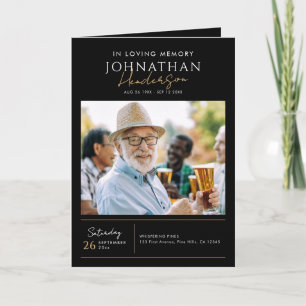 In Loving Memory 5-Photo Elegant Memorial Program Card