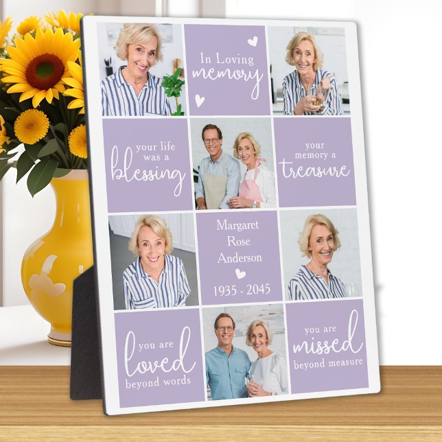 In Loving Memory 6 Photo Collage Memorial Poem Plaque (Creator Uploaded)