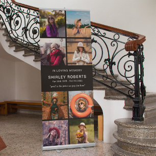 In Loving Memory 8 x Photo Collage Memorial Retractable Banner
