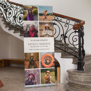 In Loving Memory 8 x Photo Collage Memorial Retractable Banner