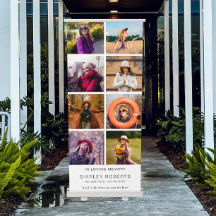 In Loving Memory 8 x Photo Collage Memorial Retractable Banner