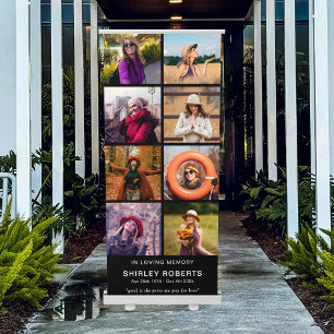 In Loving Memory 8 x Photo Collage Memorial Retractable Banner