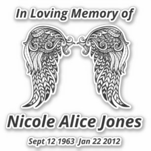 In Loving Memory Angel Wings
