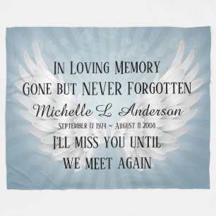 In Loving Memory Angel Wings Fleece Blanket