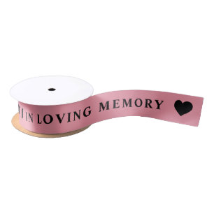 In Loving Memory   Baby Pink Ribbon Satin Ribbon