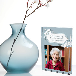 In Loving Memory Beautiful Floral Memorial Service Photo Block