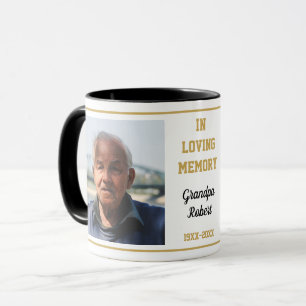 In Loving Memory Black And Gold 2 Photo Keepsake Mug