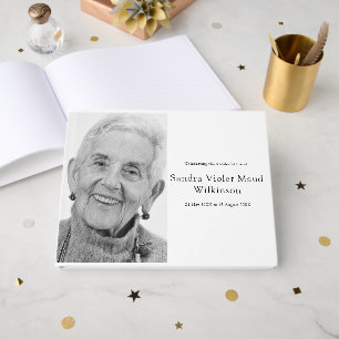 In Loving Memory black and white Memorial Photo Guest Book