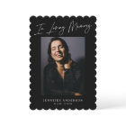 In Loving Memory Black Memorial Photo Card
