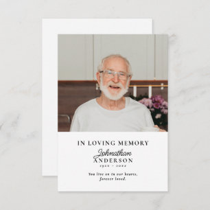 In Loving Memory Black & White 2-Photo Prayer Card