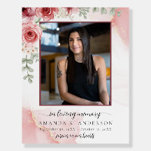 In Loving Memory Blush Red Flower Funeral