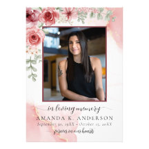 In Loving Memory Blush Red Flower Funeral