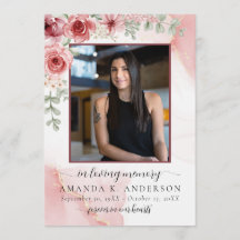 In Loving Memory Blush Red Flower Funeral