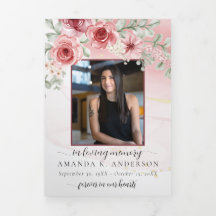 In Loving Memory Blush Red Flower Funeral