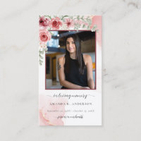 In Loving Memory Blush Red Funeral Prayer Card