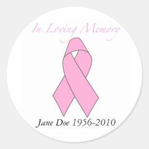 In Loving Memory, Breast Cancer Classic Round Sticker