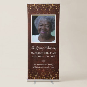 In Loving Memory Burgundy Maroon Custom Photo Retractable Banner
