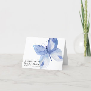 In Loving Memory Butterfly Funeral Memorial Thank You Card