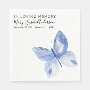 In Loving Memory Butterfly Funeral Memorial Wake Napkin