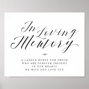 In Loving Memory Calligraphy Script Memorial Sign