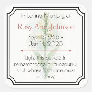 In Loving Memory Candle Label