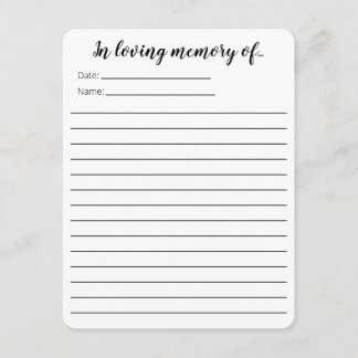 In Loving Memory...cards Enclosure Card