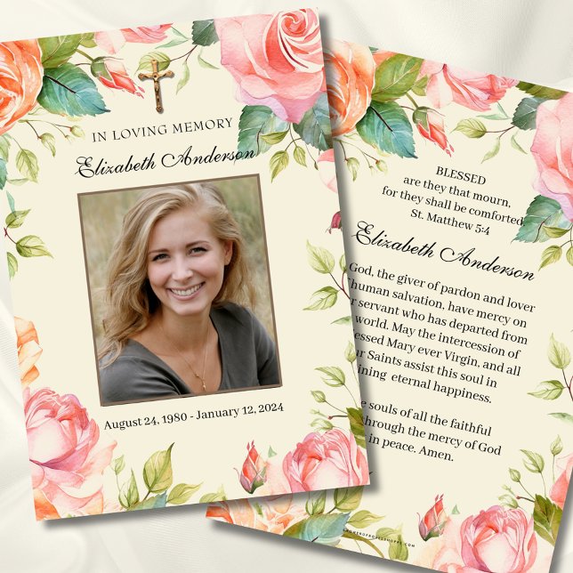 In Loving Memory Catholic Funeral Prayer Card (Creator Uploaded)