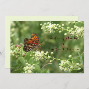 In Loving Memory Celebration of Life  Butterfly Invitation
