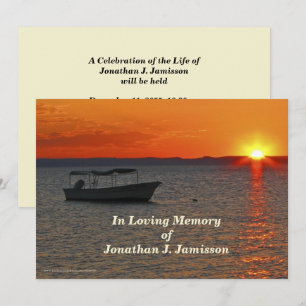 In Loving Memory Celebration of Life Fishing Boat Invitation