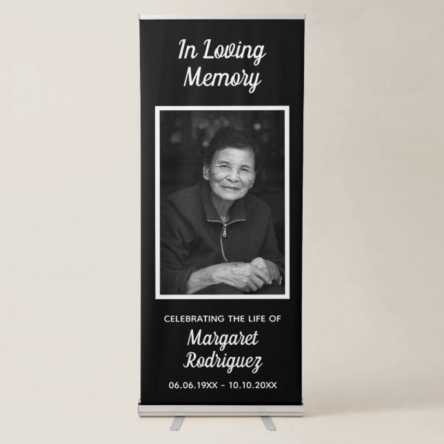 In Loving Memory Celebration Of Life Photo Funeral Retractable Banner (Front)