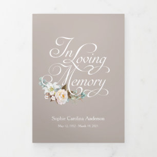 In Loving Memory Celebration of Life Program Tri-Fold Invitation