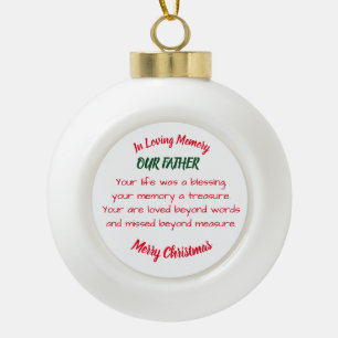 In Loving Memory Ceramic Ball Christmas Ornament