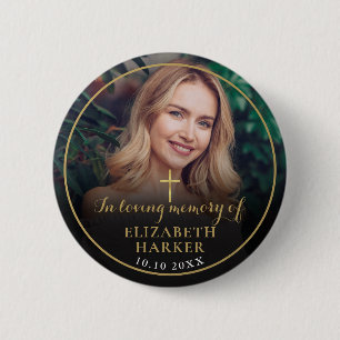 In Loving Memory Christian Funeral Photo 6 Cm Round Badge