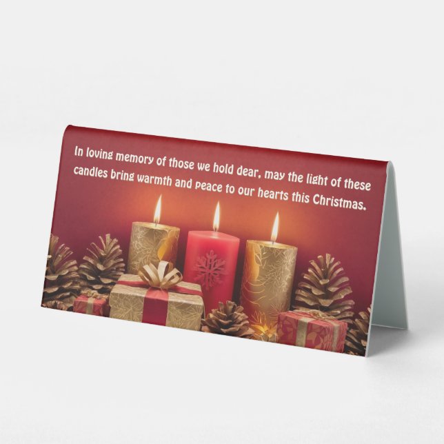 In Loving Memory Christmas Candle Table Tent Sign (Back)